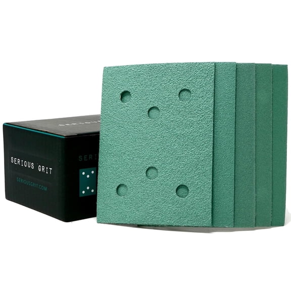 - 3" x 4" 6-Hole Assorted Grit Sanding Sheets - 80, 120, 150, 180, 220 Grit (10 of Each) - Fits Surfprep, Uneeda Ekasand, Mirka DEOS 343 - Sandpaper for 3x4 Sheet Sanders - 50 Pack Box