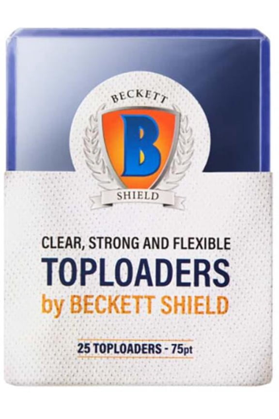 Beckett Shield 3" x 4" 75pt Toploader Rigid Card Holder for Standard Size Cards (Clear, 25 Count)