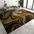 thumbnail image 1 of 3' x 4' Brown Marble Swirl Rug for Living Room Bedroom, Black Brown Geometric Texture Home Indoor Area Rug, Non Slip Noise Reduction Carpet for Front Entrance Floor Decor, 1 of 6