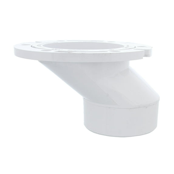 3" x 4" Plumbfit PVC Offset Closet Flange with Plastic Swivel Ring less Knockout