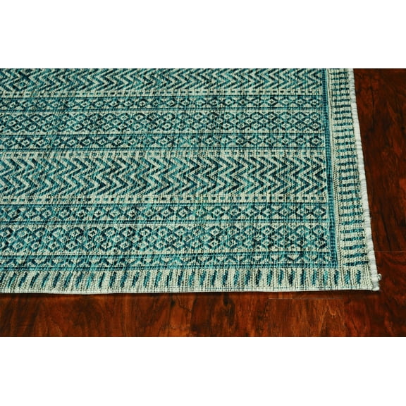 3' x 4' Teal Polypropylene Area Rug
