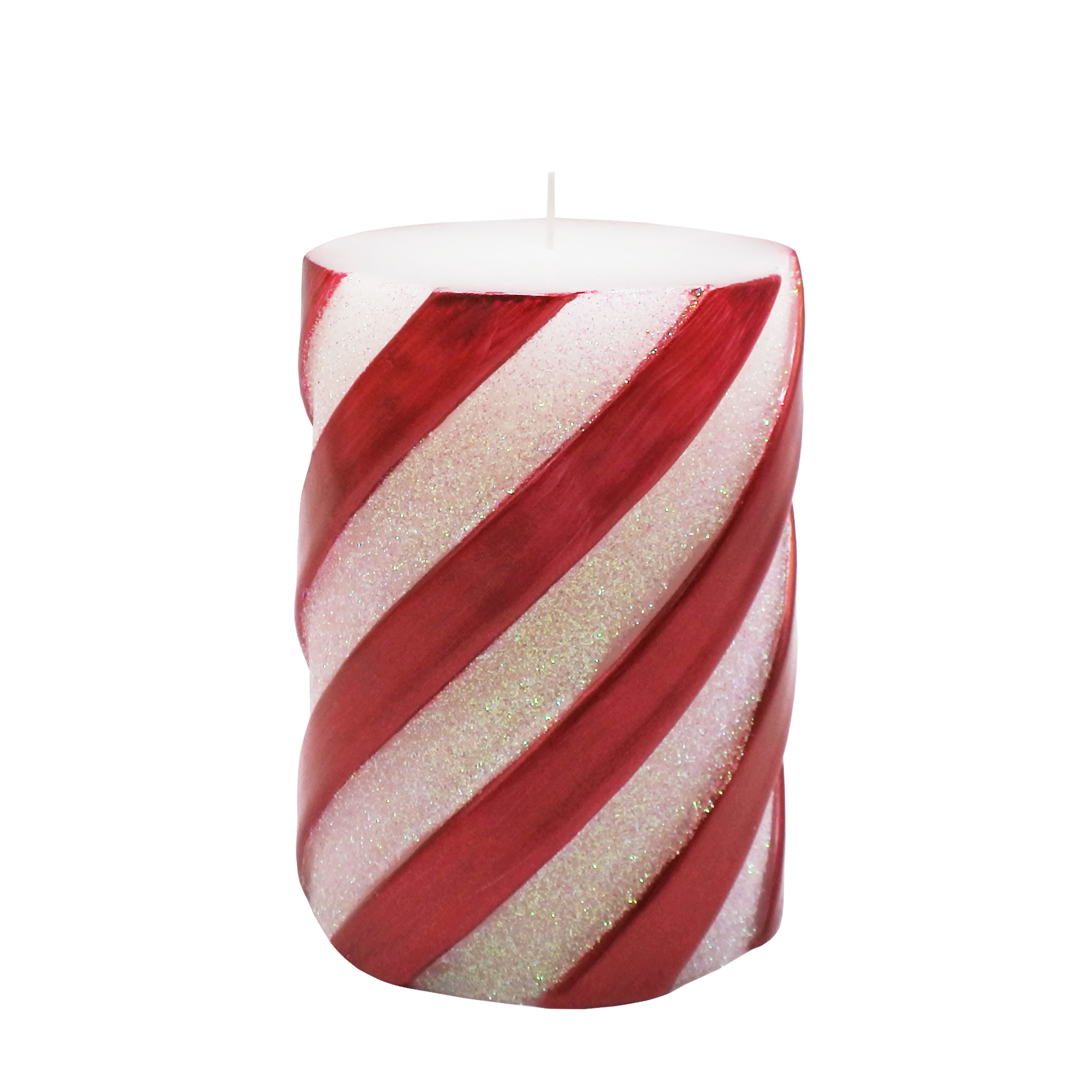 3" x 4" Unscented Peppermint Stripe Pillar Candle by Ashland®Christmas