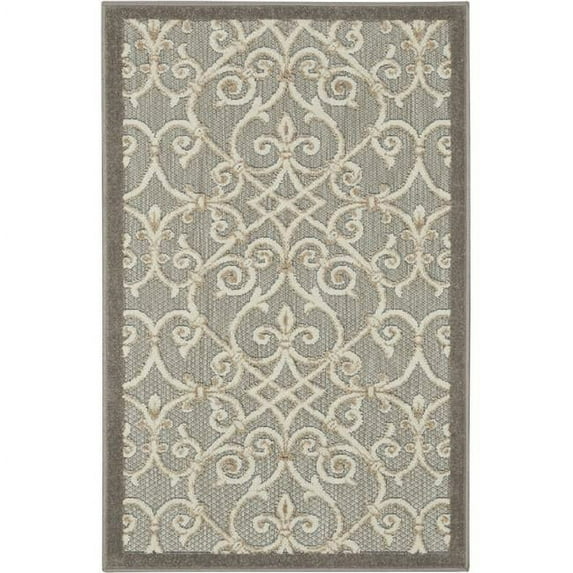 3 x 4 ft. Natural & Gray Indoor & Outdoor Area Rug