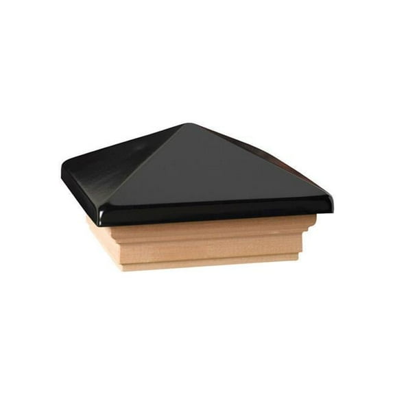 3 x 4 in. Black Wood Post Cap - Case of 12