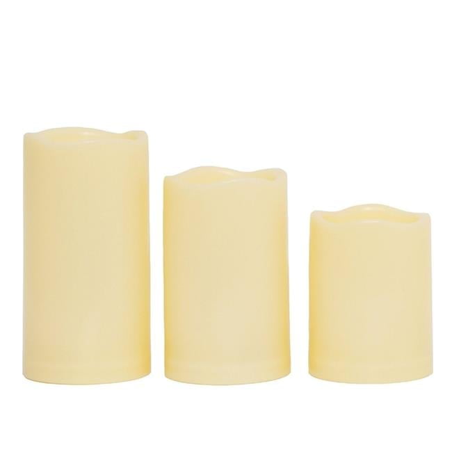 3 x 4 in. Outdoor Weatherproof Flameless Candles with Timer, Medium - Pack of 3