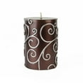 thumbnail image 1 of 3 x 4 in. Scroll Pillar Candle, Brown, 1 of 1