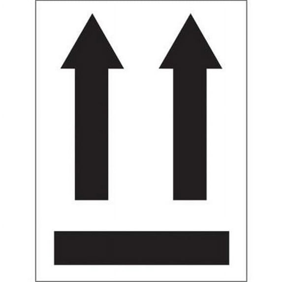 3 x 4 in. - Two up Arrows Over Black Bar Labels - Roll of 500