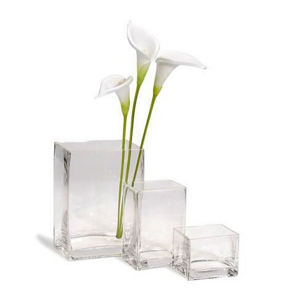 3" x 4" x 3" Square Glass Vase Clear