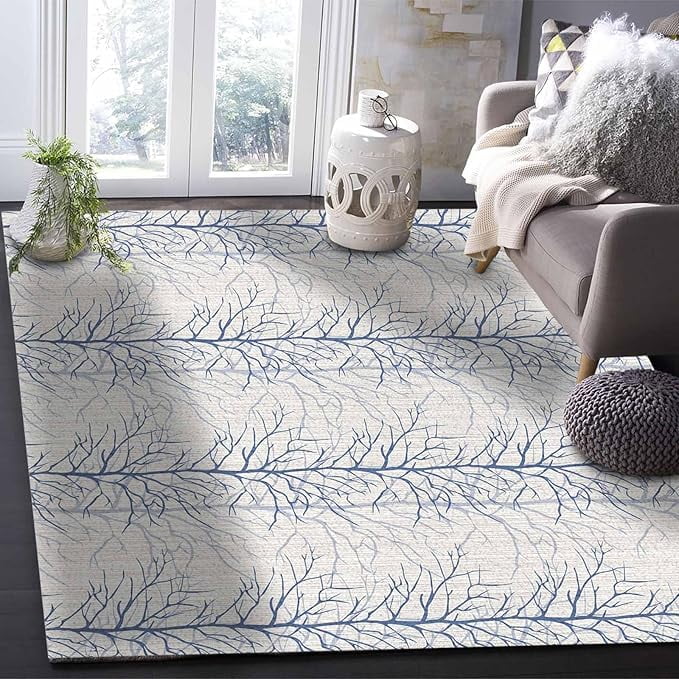 3 x 4ft Blue Tree Branch Area Rug For Living Room, Kids Teen Girls Boys ...