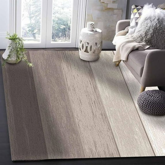 3 x 4ft Brown Farmhouse Area Rug, Modern Outdoor Living Room Bedroom Area+Rug Carpet, Kitchen Rug Bath Mat Front Porch Floor Doormat Runner Rugs, Vintage Gradient Retro Wooden Grain