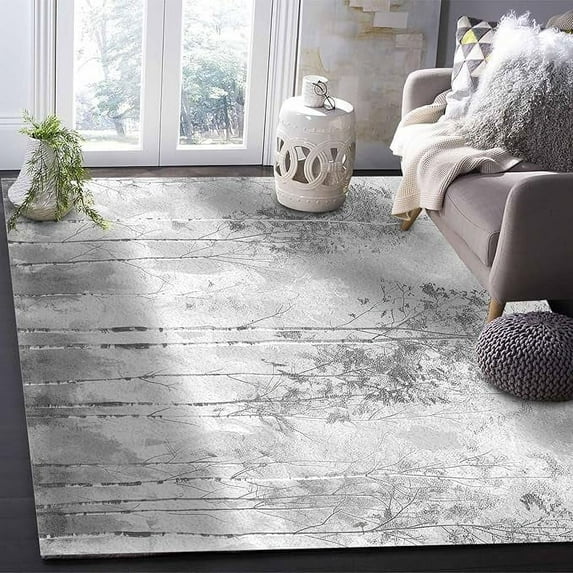 3 x 4ft Forests Tree Area Runner Rug Carpet,Outdoor Indoor Kitchen Living Room Bedroom Bath Rug,Doormat Desk Welcome Floor Door Mat,Abstract Oil Painting Shabby Chic Grey Street Art