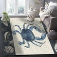 thumbnail image 1 of 3 x 4ft Nautical Coastal Coral Area Rug, Modern Outdoor Living Room Bedroom Area Rug Carpet, Kitchen Rug Bath Mat Front Porch Floor Doormat Runner Rugs, Tropical Fish Vintage Seashell, 1 of 6