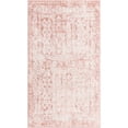 thumbnail image 1 of 3' x 5.25' Pink and Ivory Border Rectangular Area Throw Rug, 1 of 3