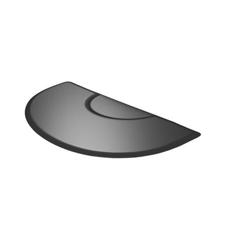 3'x 5' Anti-Fatigue Salon Barber Chair Floor Standing Mat Stylist Pad Semicircle,1/2" Thick,Black