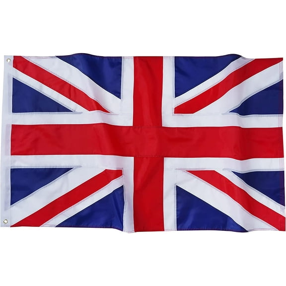 3' x 5' British Flag (United Kingdom) 3x5 ft. Double Stitching - 210D Oxford Nylon Indoor/Outdoor Union Jack Flag - England UK Flags 3x5 Feet