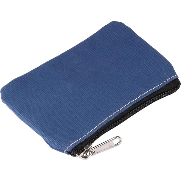 3" x 5" Coin Purse Pouch, Change Purses Small Organizer Bags with Zipper Canvas for Home, Dark Blue