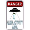 thumbnail image 1 of 3 x 5 Danger Alien Activity Area Magnet Aliens Magnets, 1 of 1