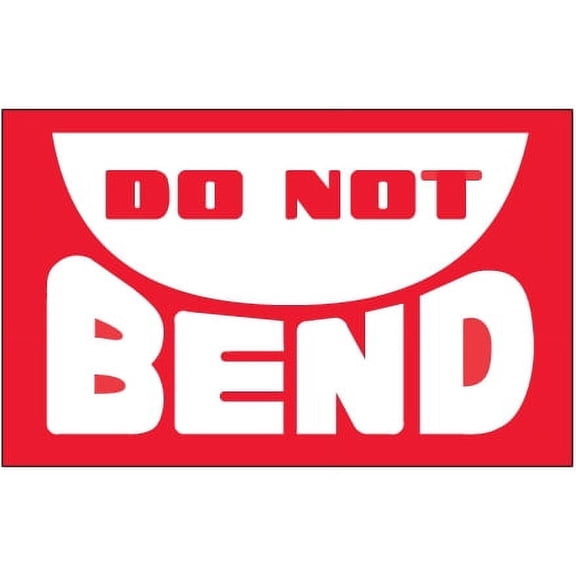 3" x 5" - "Do Not Bend" Labels - 500 Per Roll