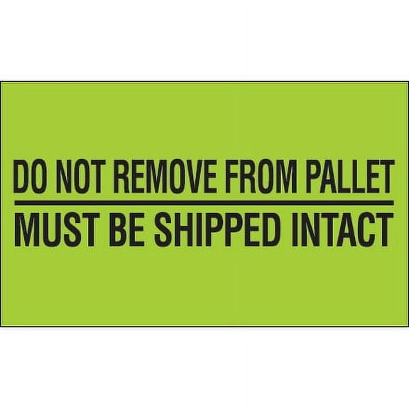 3 x 5" "Do Not Remove From Pallet" Labels, Green 500/Roll