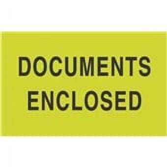 3 x 5" Documents Enclosed Label, Packing Shipping Stickers [Pack of 500]