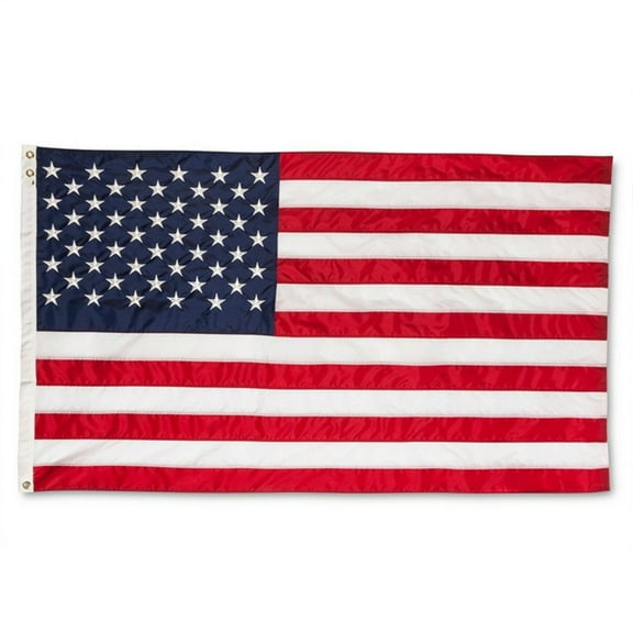 3 x 5 Foot American US Flag - Vivid Color and UV Fade Resistant - Canvas Header and Double Stitched - USA Flags Polyester with Brass Grommets