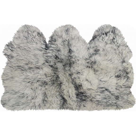 3' x 5' Gray Ombre Natural Sheepskin Area Rug