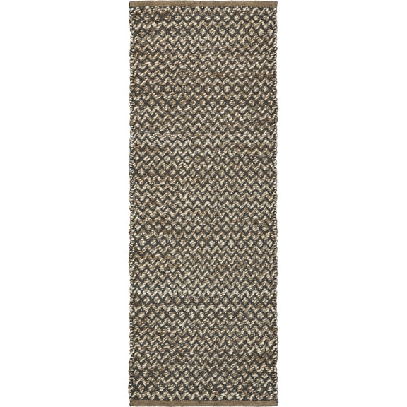 3 x 5 Gray Toned Chevron Patterned Runner Rug