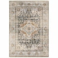 thumbnail image 1 of 3' x 5' Grey Blue Machine Woven Medallion Indoor Area Rug, 1 of 3