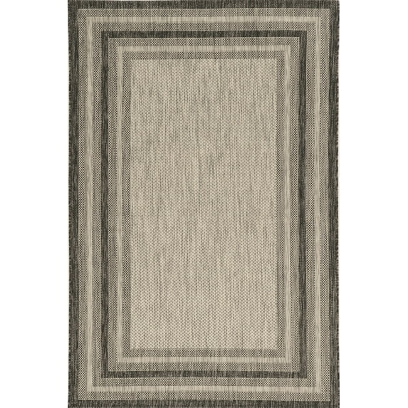 3' x 5' Grey Polypropylene Area Rug