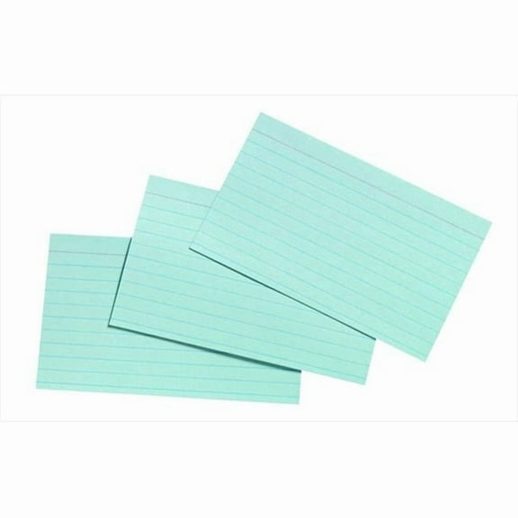 3 x 5 In. Heavyweight Ruled Index Card, Blue, Pack - 100