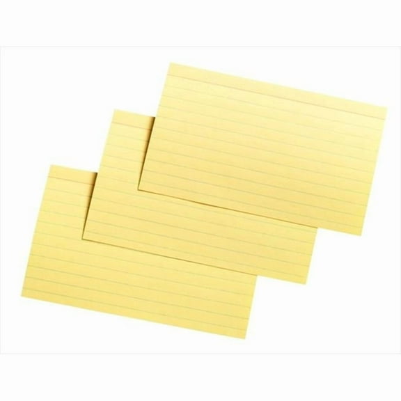 3 x 5 In. Heavyweight Ruled Index Card, Canary, Pack - 100