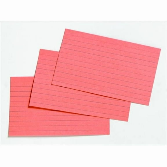3 x 5 In. Heavyweight Ruled Index Card, Salmon, Pack - 100