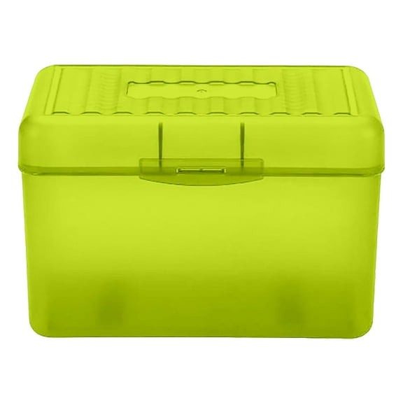 3 x 5 Inch Index Card Holder with Flip Top and Lock for Storing Cards with Translucent and Versatile Design