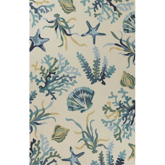 3' x 5' Ivory or Blue Ocean UV Treated Area Rug