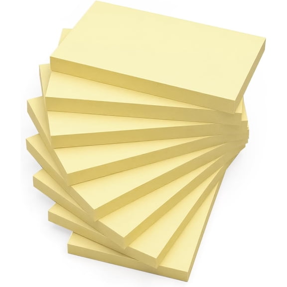 3 in x 5 Large Sticky Notes Yellow,800 Pcs Bulk Self-Stick Clean Peel-Off,100 Sheets 8 Pad Super Adhesive Pads Recyclable for Reminders,Lists,Planning,Office Supplies
