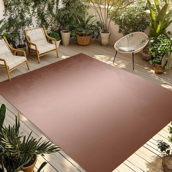3' x 5' Outdoor Rug, Chocolate Ombre Outdoor Washable Rug Large Floor Carpet, Modern Gradient Abstract Art Non Shedding Area Rug for Outside Patio RV Porch Deck Balcony Camping Living Room
