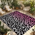 thumbnail image 1 of 3' x 5' Outdoor Rug, Pink Gray Ombre Leopard Outdoor Washable Rug Large Floor Carpet, Modern Abstract Art Aesthetics Non Shedding Area Rug for Outside Patio RV Porch Deck Balcony Camping Living Room, 1 of 9