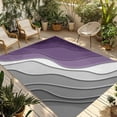thumbnail image 1 of 3' x 5' Outdoor Rug, Purple Grey Ombre Outdoor Washable Rug Large Floor Carpet, Modern Geometric Abstract Aesthetics Cream Non Shedding Area Rug for Outside Patio RV Porch Deck Balcony Camping, 1 of 9