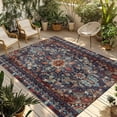 thumbnail image 1 of 3' x 5' Outdoor Rug, Retro Boho Outdoor Washable Rug Large Floor Carpet, Rustic Flowers Modern Geometric Abstract Art Non Shedding Area Rug for Outside Patio RV Porch Deck Balcony Camping Living Room, 1 of 9