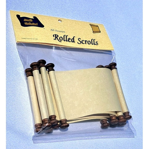 3 x 5 Packae of 6 Blank Rolled Scrolls - Color Parchment/Aged