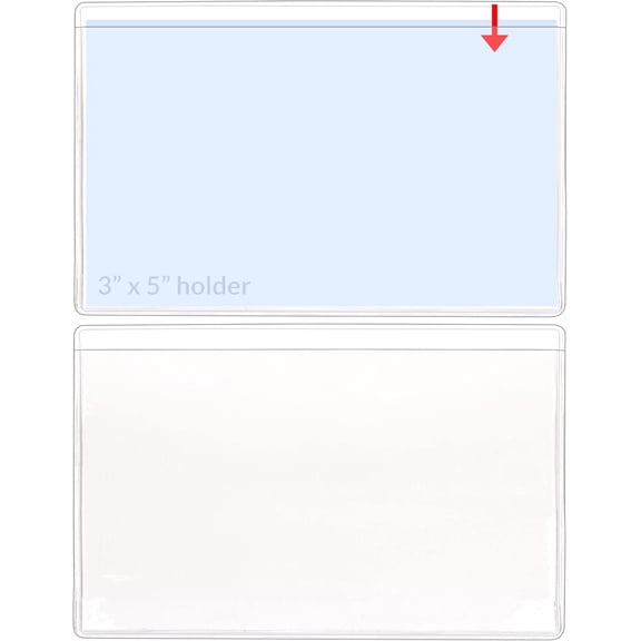 3" x 5" Peel & Stick Vinyl Plastic Pocket  Open Long Side  20 Pack  STB164L20