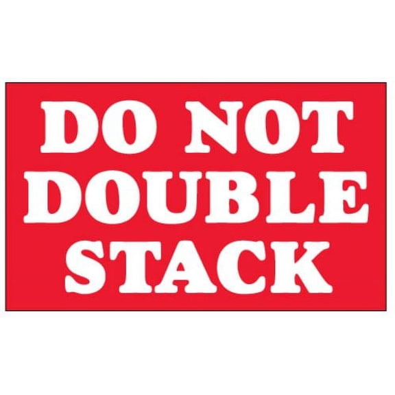 3 x 5" Red/White Do Not Double Stack Label, Packing, Mover Stickers [Pack of 500]