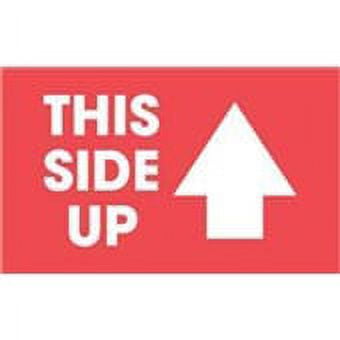 SSBM 3 x 5" Red/White This Side Up Arrow Label, Packing, Mover Stickers 500/Pack