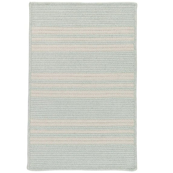 3' x 5' Sea Green Striped Handmade Braided Rectangular Area Throw Rug