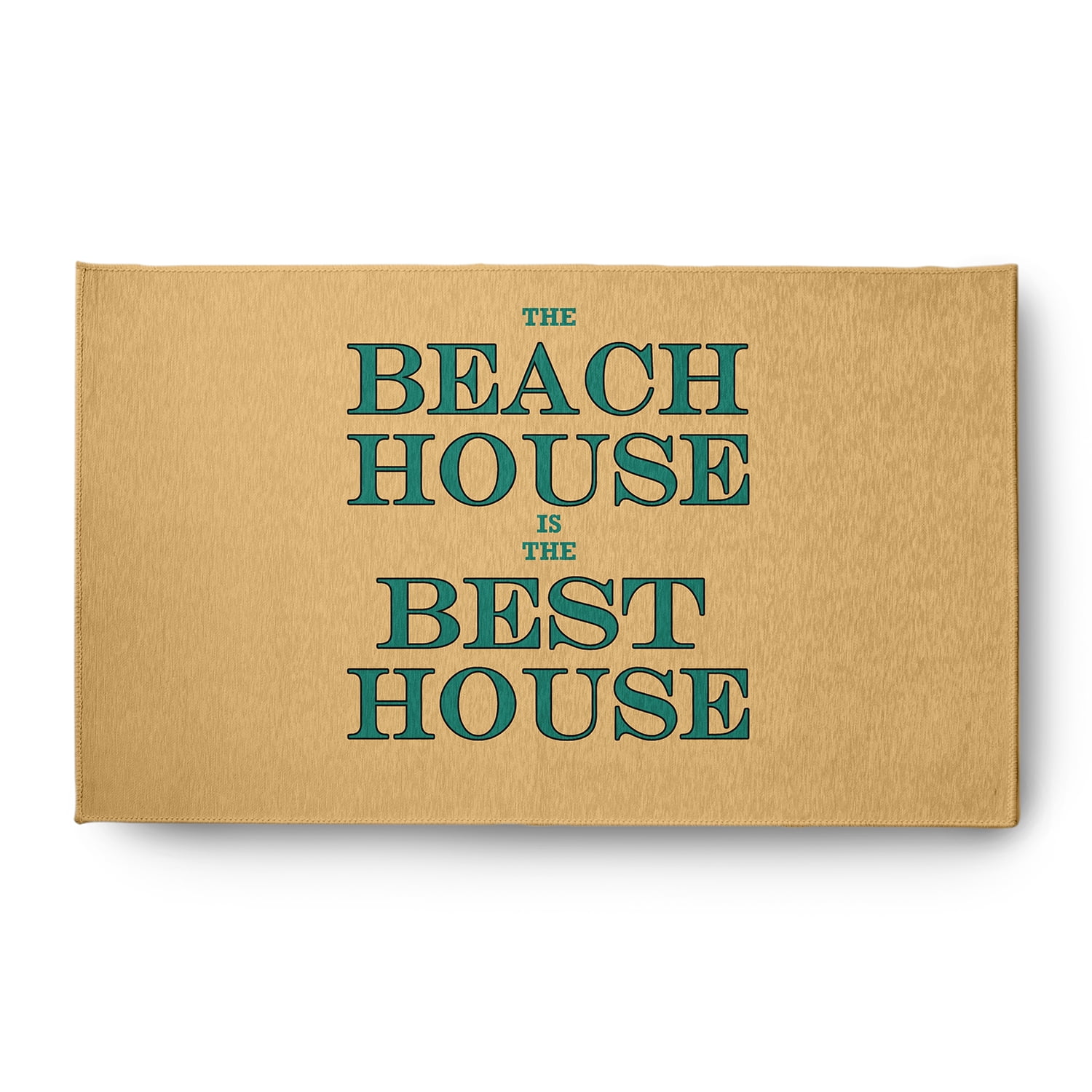 3' x 5' Simply Daisy Beach House Best House Beach Style Chenille Area Rug, Kelly Green