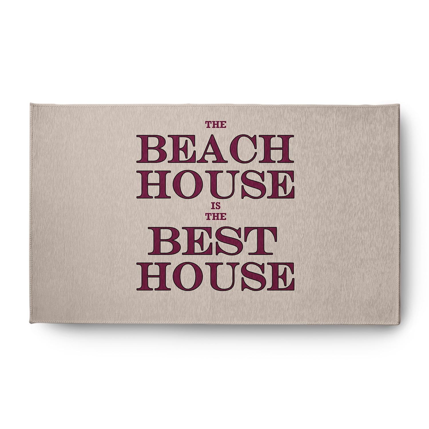 3' x 5' Simply Daisy Beach House Best House Beach Style Chenille Area Rug, Maroon Red
