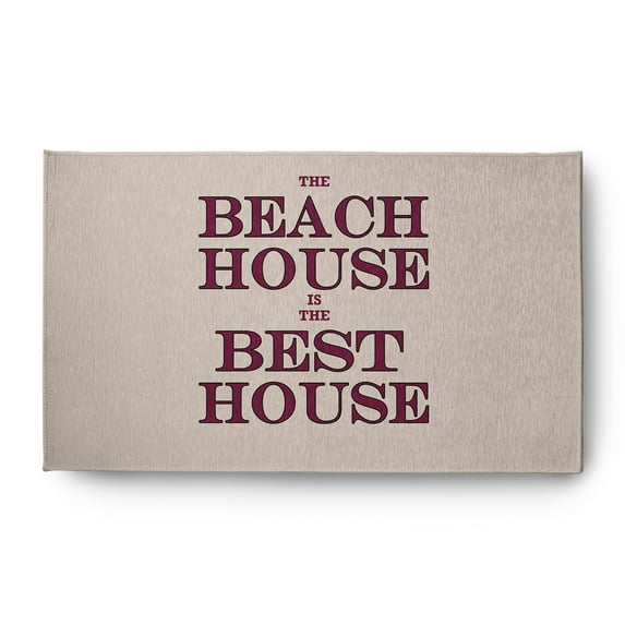 3' x 5' Simply Daisy Beach House Best House Beach Style Chenille Area Rug, Maroon Red