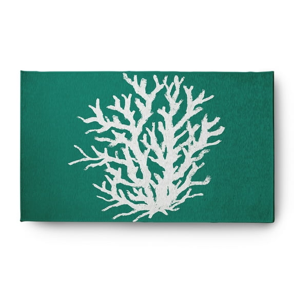 3' x 5' Simply Daisy Big Seaweed Beach Style Chenille Area Rug, Kelly Green