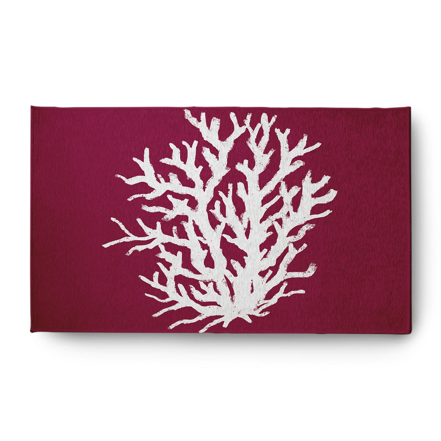 3' x 5' Simply Daisy Big Seaweed Beach Style Chenille Area Rug, Maroon Red