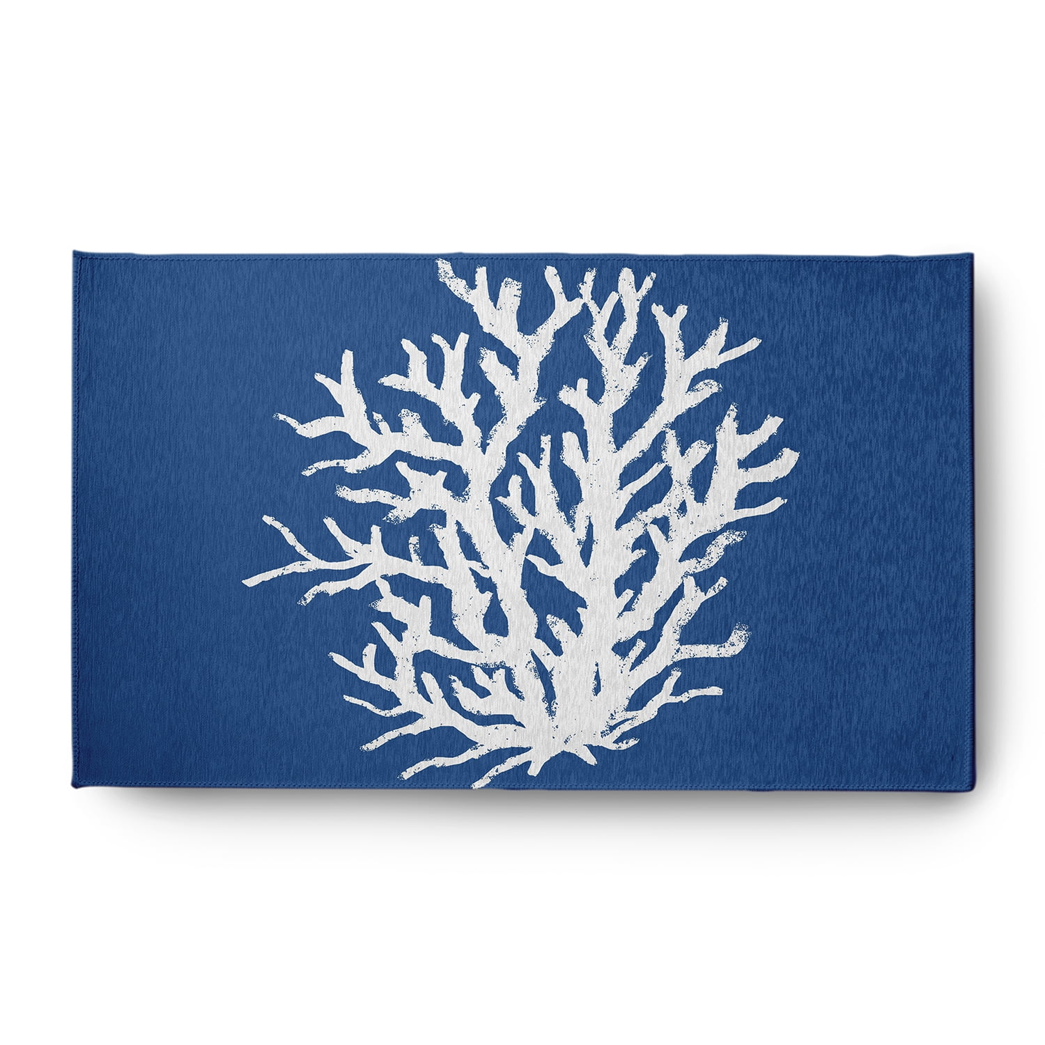 3' x 5' Simply Daisy Big Seaweed Beach Style Chenille Area Rug, Nautical Navy